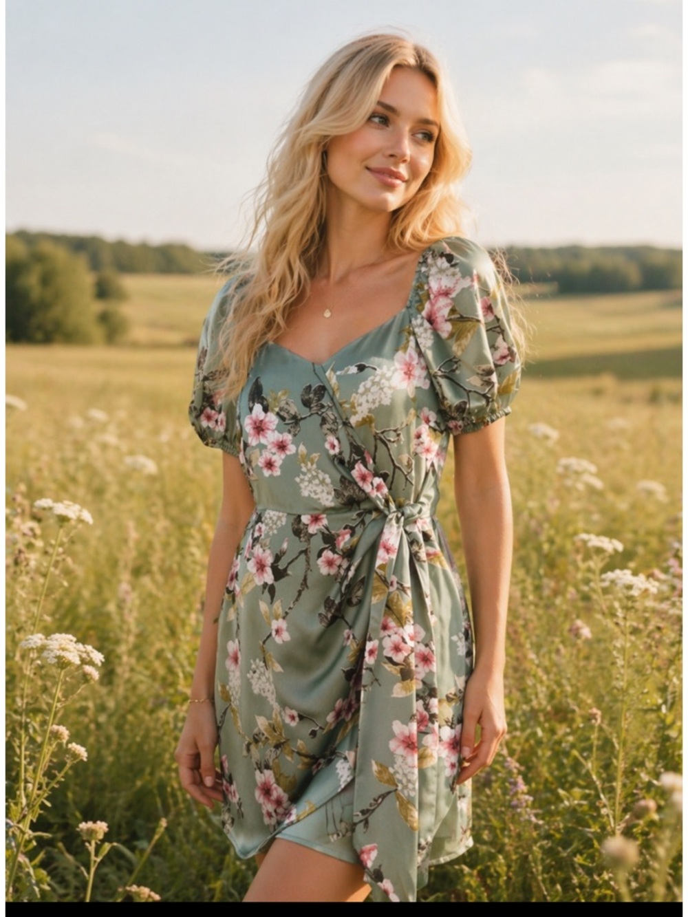 NWT If By Sea Mint Color Floral Dress